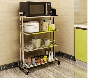 Adjustable 4 Tier Steel Wire Shelving With Wheels Strong And Sturdy Steel Wire